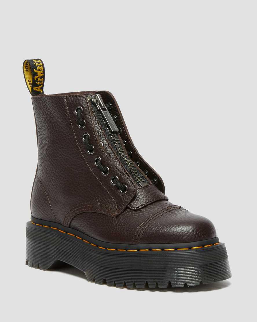 Dr Martens Sinclair Milled Nappa Deri Platform Kadın Bilek Boy Bot Bordo Türkiye | 97236-IZJG