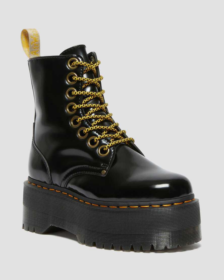 Dr Martens Vegan Jadon Boot Max Platforms Kadın Bilek Boy Bot Siyah Türkiye | 58693-ALVB