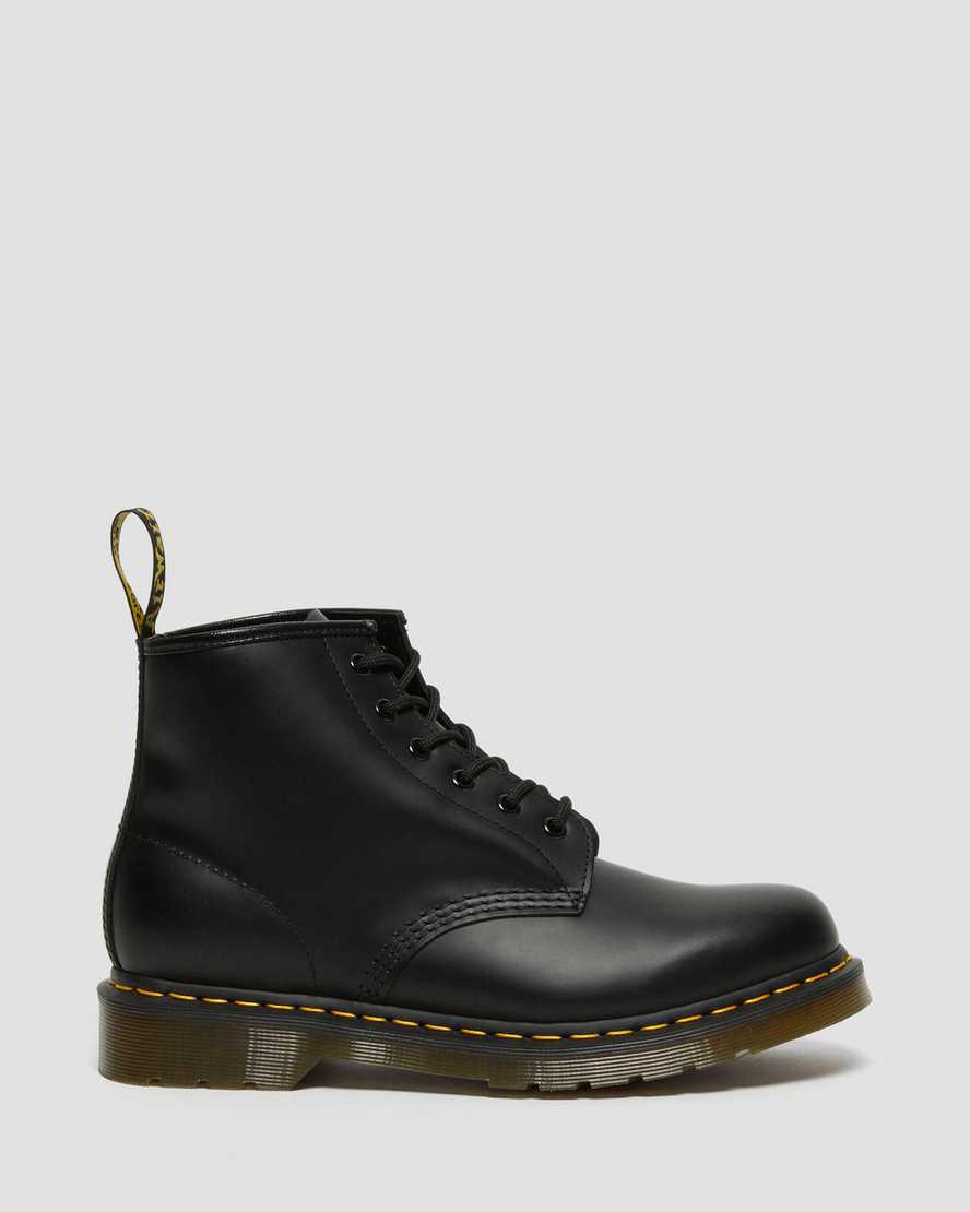 Dr Martens 101 Yellow Stitch Smooth Deri Kadın Bilek Boy Bot Siyah  Türkiye |  03258-DTJI