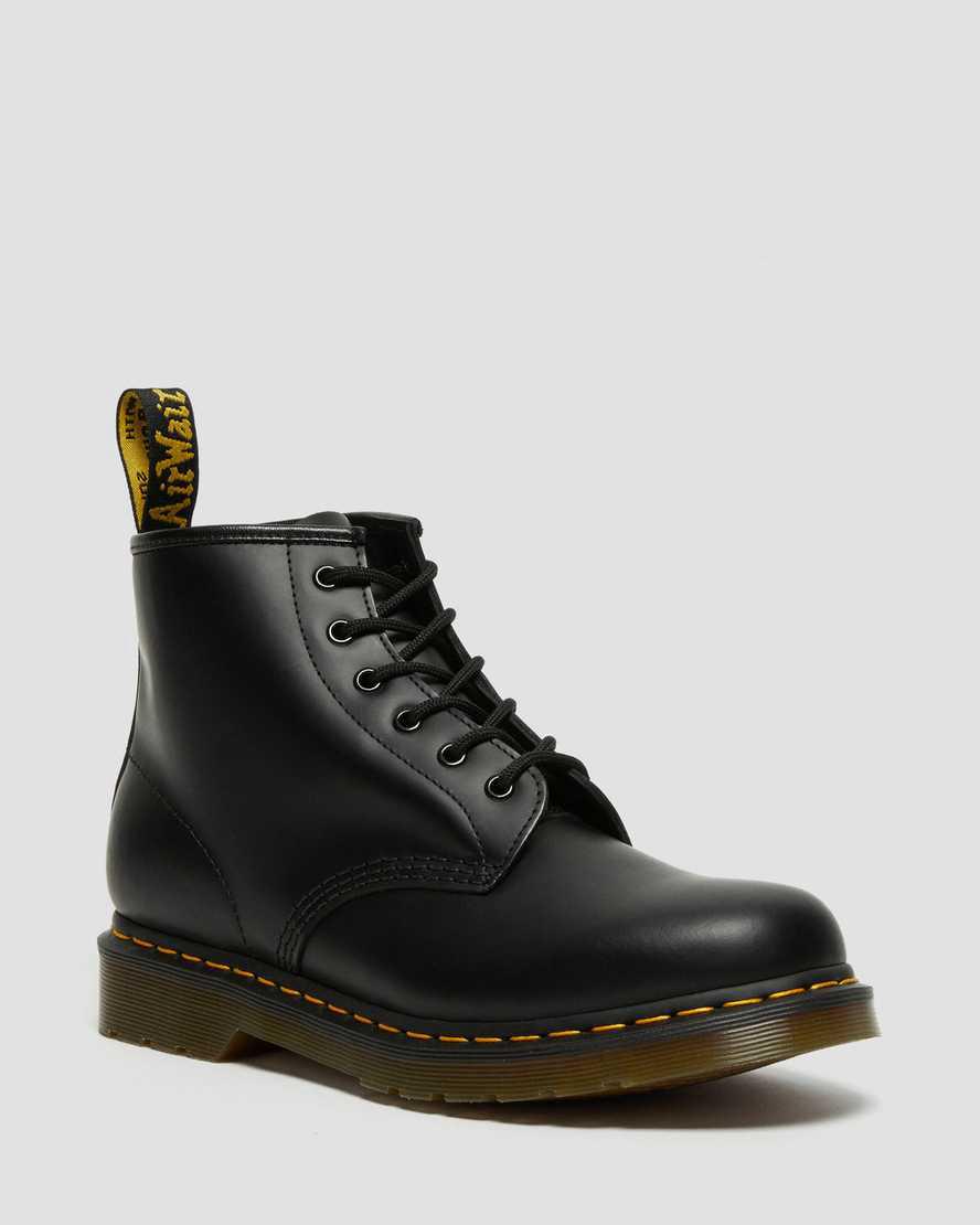 Dr Martens 101 Yellow Stitch Smooth Deri Kadın Bilek Boy Bot Siyah  Türkiye |  03258-DTJI