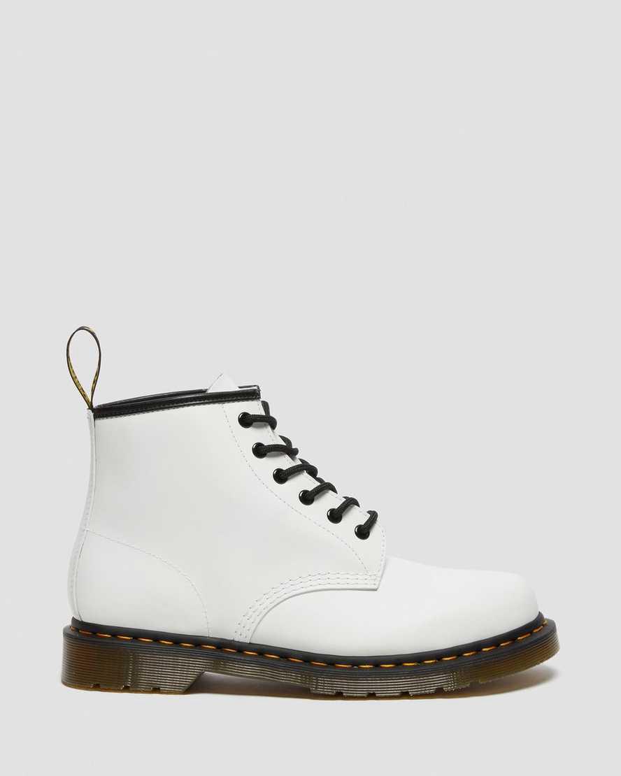 Dr Martens 101 Yellow Stitch Smooth Deri Kadın Bilek Boy Bot Beyaz  Türkiye |  34980-VHTC