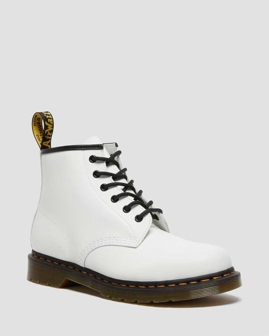 Dr Martens 101 Yellow Stitch Smooth Deri Kadın Bilek Boy Bot Beyaz  Türkiye |  34980-VHTC