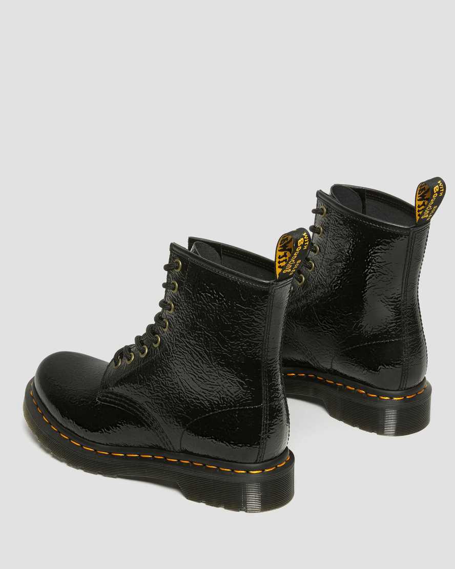 Dr Martens 1460 Distressed Rugan Deri Kadın Bağcıklı Bot Siyah  Türkiye |  28694-OUFL