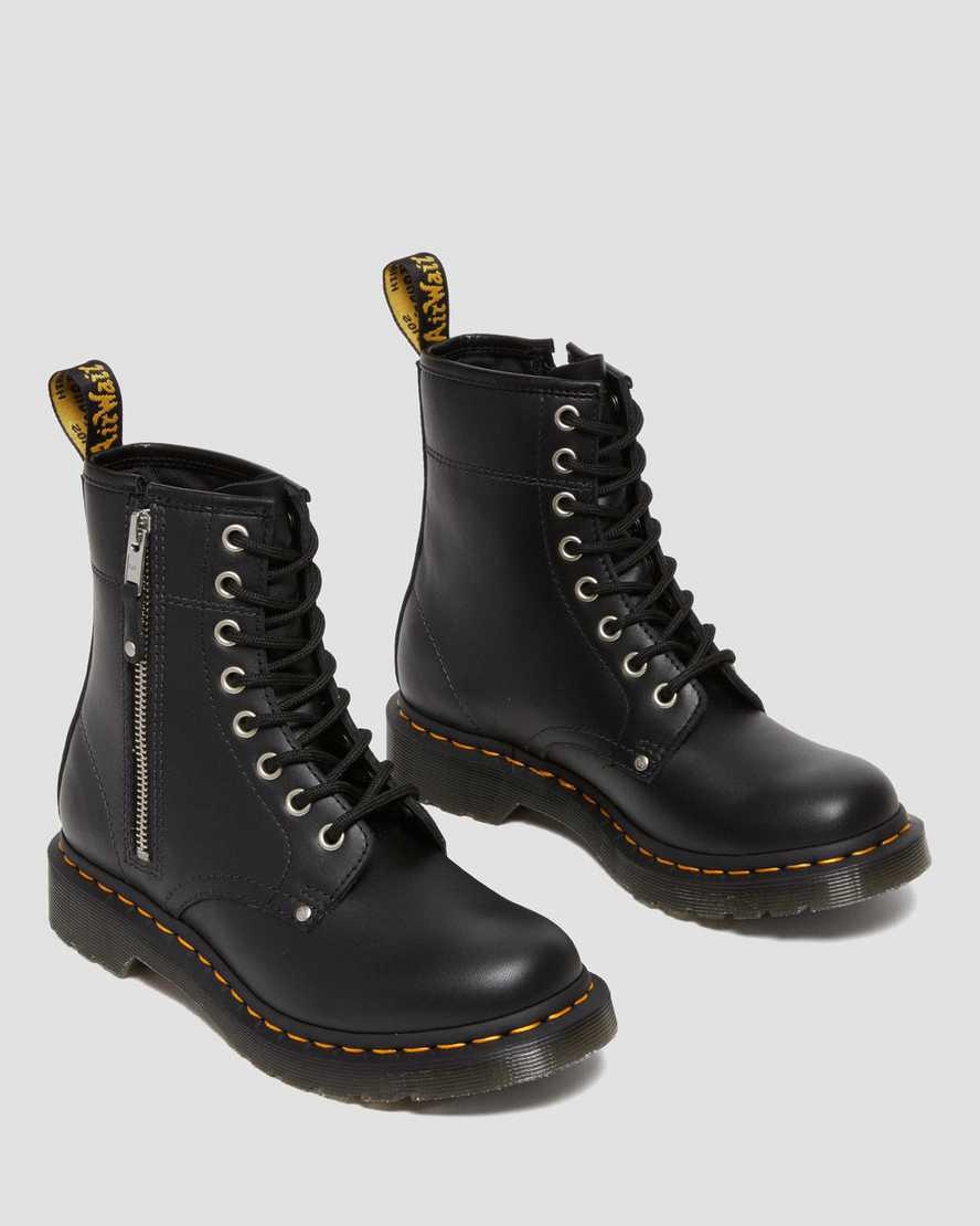 Dr Martens 1460 Double Zip Deri Dantel Up Kadın Bilek Boy Bot Siyah  Türkiye |  02635-NAED