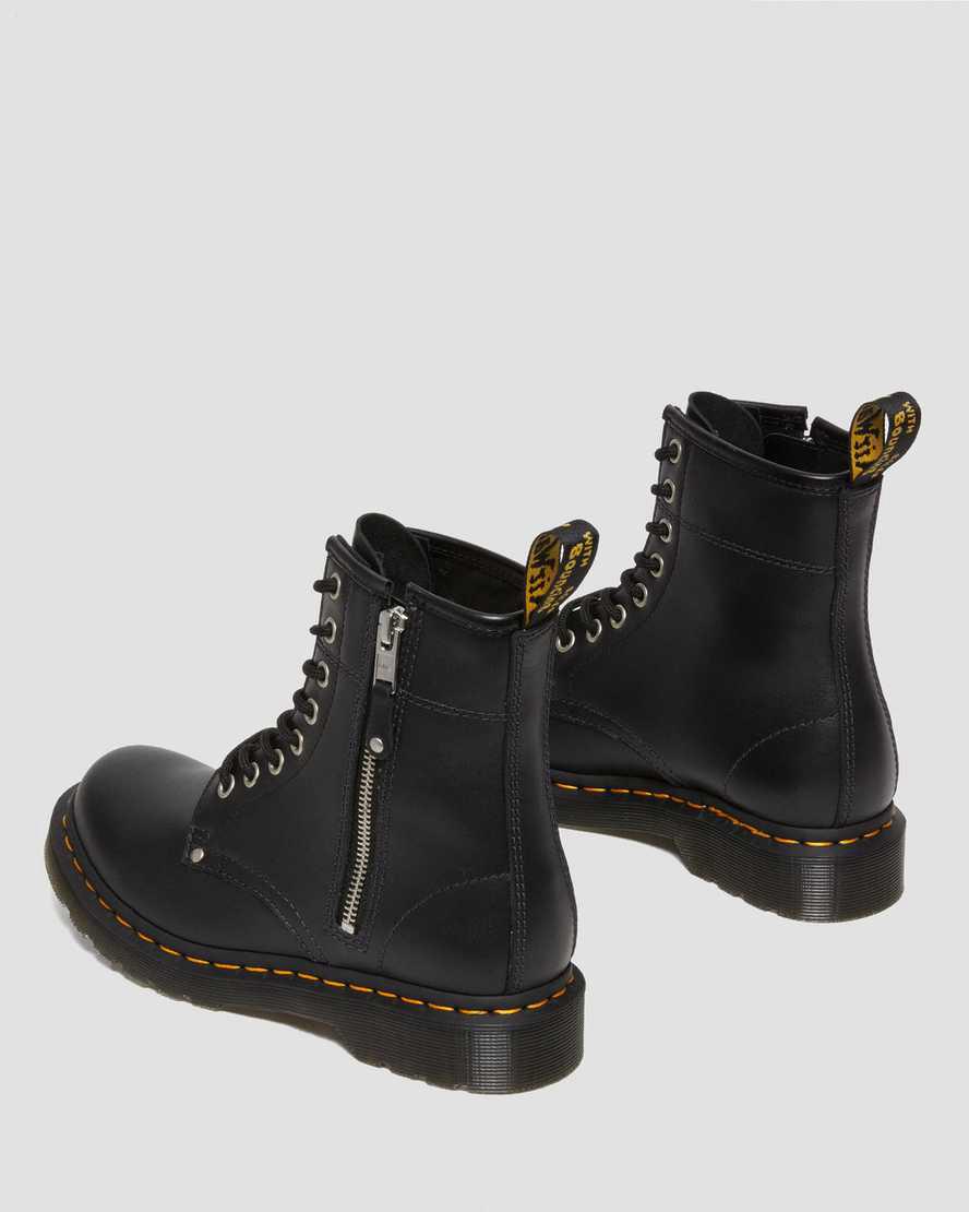 Dr Martens 1460 Double Zip Deri Dantel Up Kadın Bilek Boy Bot Siyah  Türkiye |  02635-NAED