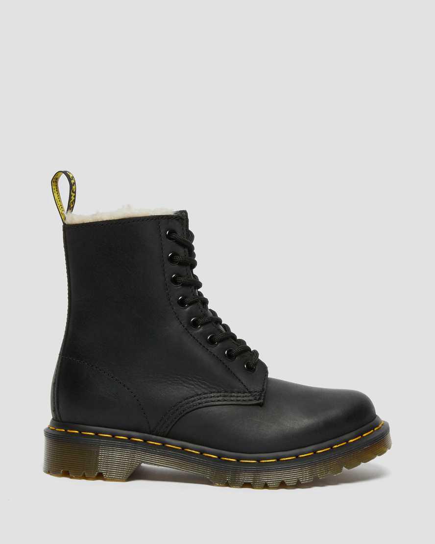 Dr Martens 1460 Faux Fur Astar Dantel Up Kadın Kışlık Botlar Siyah  Türkiye |  62407-NFED