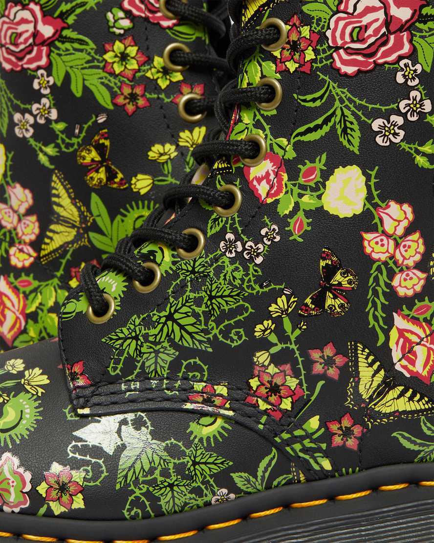 Dr Martens 1460 Floral Bloom Deri Dantel Up Kadın Bilek Boy Bot Siyah  Türkiye |  54387-MBIO