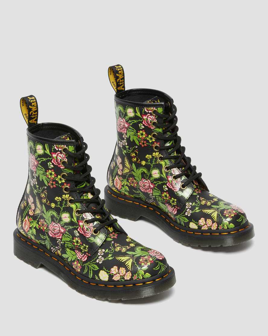 Dr Martens 1460 Floral Bloom Deri Dantel Up Kadın Bilek Boy Bot Siyah  Türkiye |  54387-MBIO