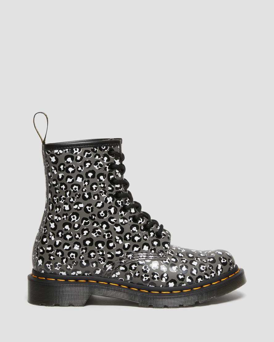 Dr Martens 1460 Leopard Smooth Deri Dantel Up Kadın Bilek Boy Bot Gri  Türkiye |  34791-EVWH