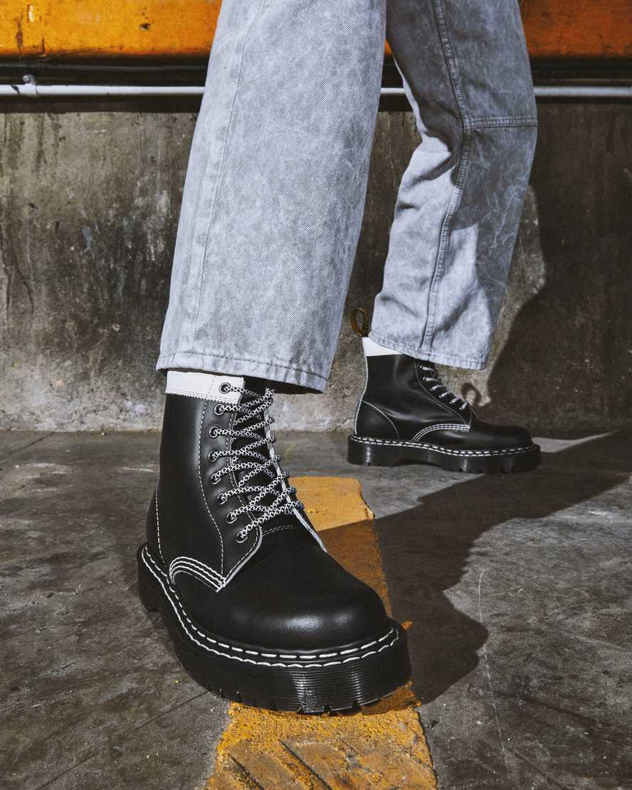 Dr Martens 1460 Pascal Bex Deri Contrast Dantel Up Erkek Kalın Taban Bot Siyah Beyaz  Türkiye |  07459-FVLO