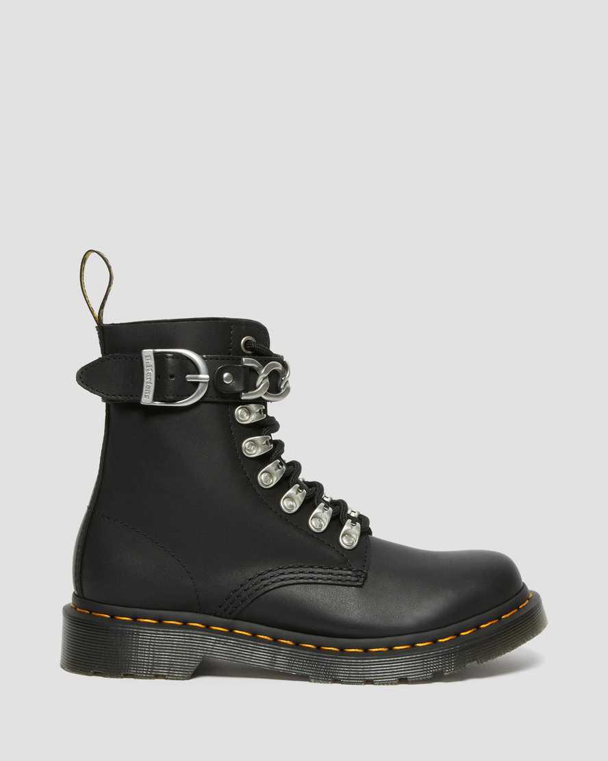 Dr Martens 1460 Pascal Chain Deri Dantel Up Kadın Bilek Boy Bot Siyah  Türkiye |  23579-PCIW