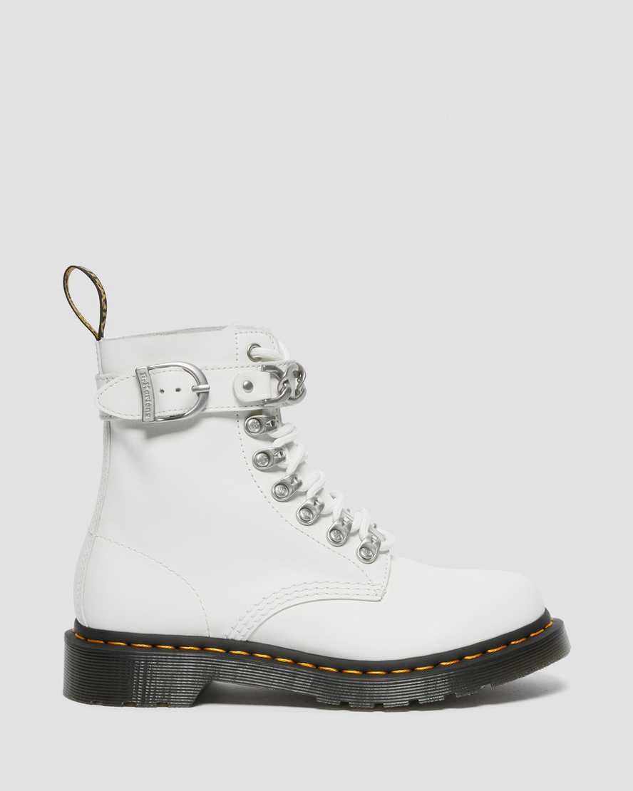 Dr Martens 1460 Pascal Chain Deri Dantel Up Kadın Bilek Boy Bot Beyaz  Türkiye |  46057-GVUF