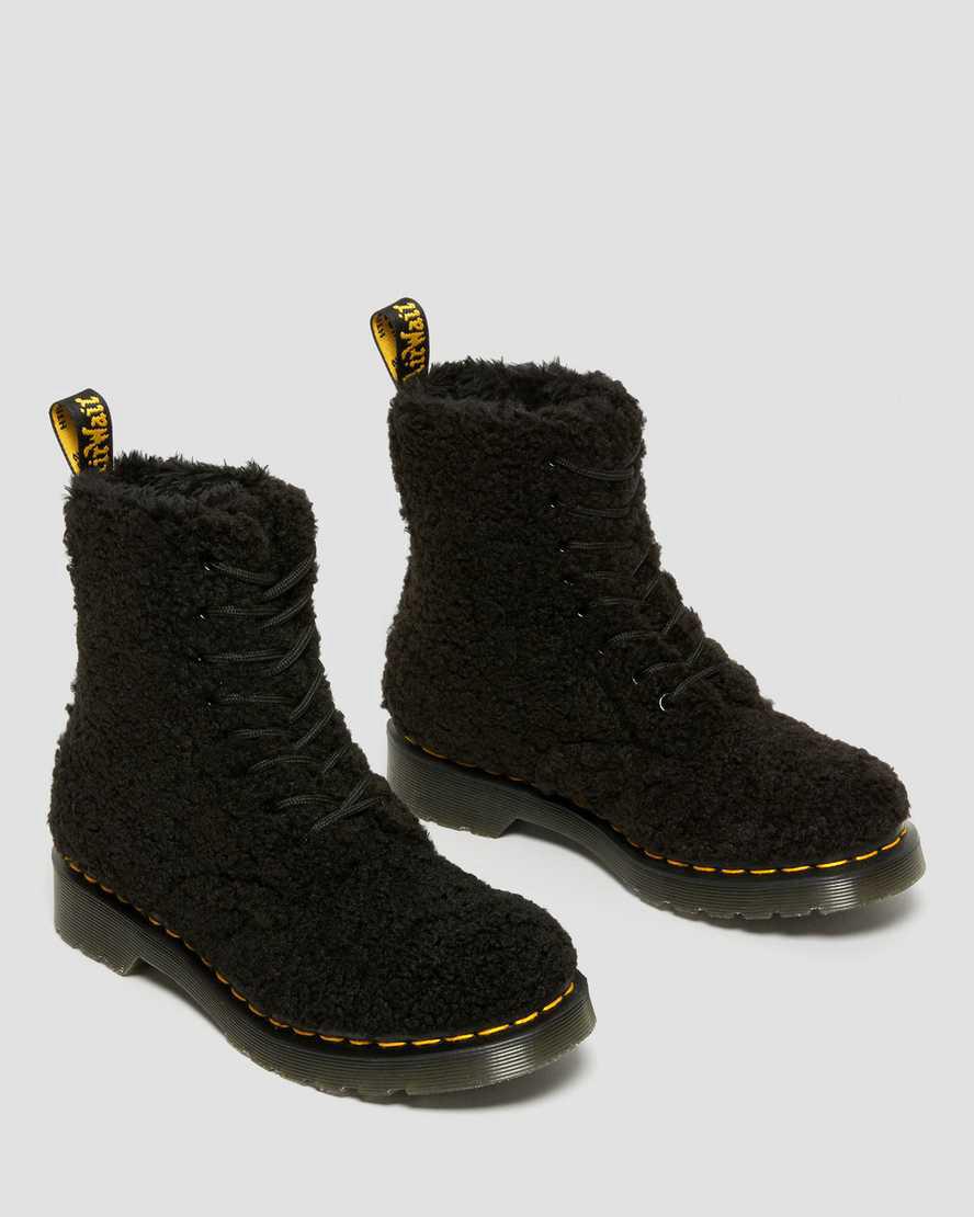 Dr Martens 1460 Pascal Faux Shearling Kadın Bağcıklı Bot Siyah  Türkiye |  29683-TNEO