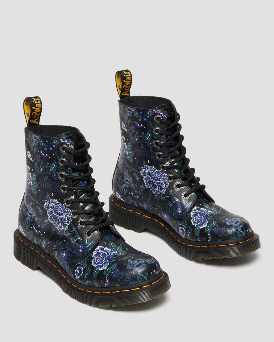 Dr Martens 1460 Pascal Mystic Floral Dantel Up Kadın Bilek Boy Bot Siyah  Türkiye |  98047-IVZA