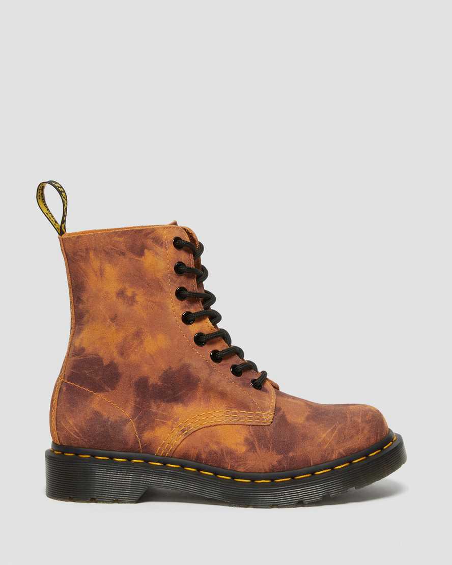 Dr Martens 1460 Pascal Tie Dye Deri Dantel Up Kadın Bilek Boy Bot Turuncu  Türkiye |  74309-WRNH