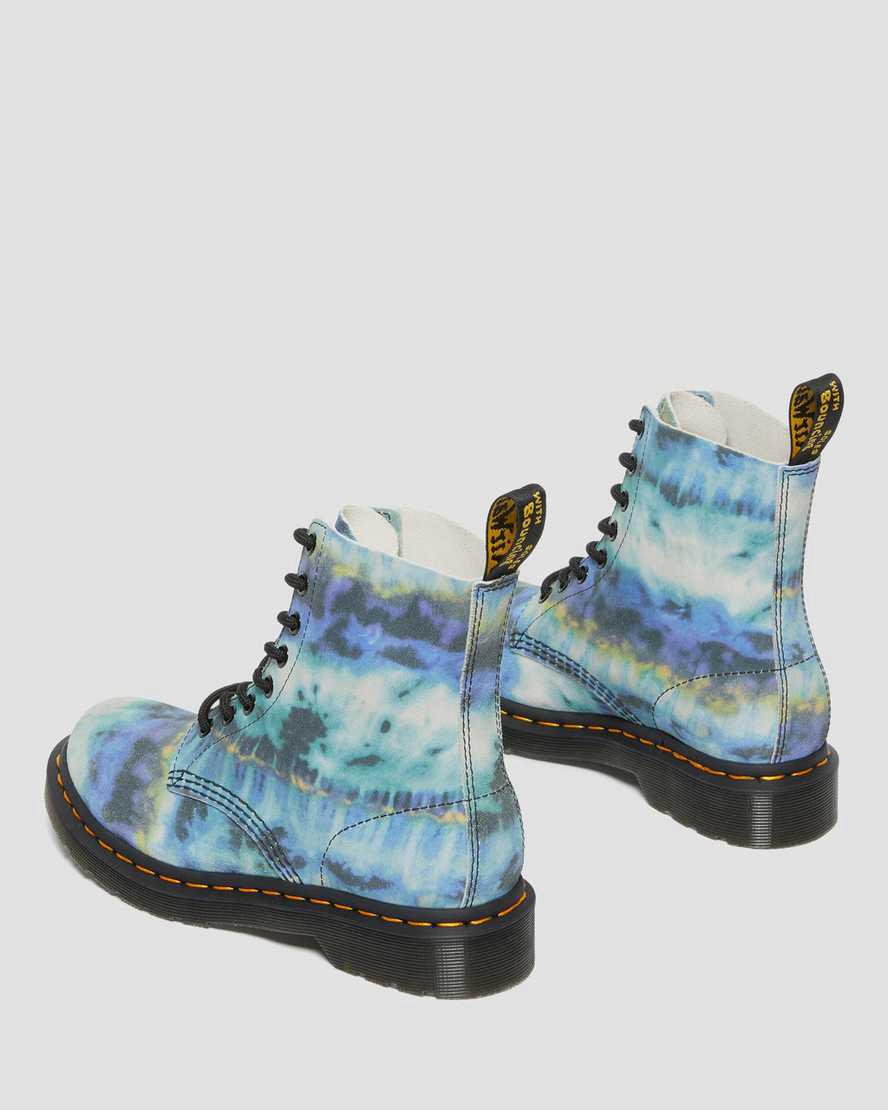 Dr Martens 1460 Pascal Tie Dye Deri Dantel Up Kadın Bilek Boy Bot Mavi  Türkiye |  91802-OTNB