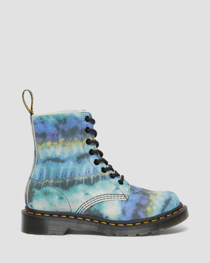 Dr Martens 1460 Pascal Tie Dye Deri Dantel Up Kadın Bilek Boy Bot Mavi  Türkiye |  91802-OTNB