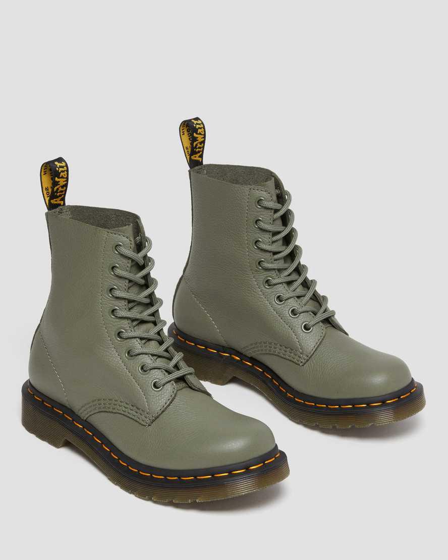 Dr Martens 1460 Pascal Virginia Deri Kadın Bilek Boy Bot Haki Yeşil  Türkiye |  08641-AUDM