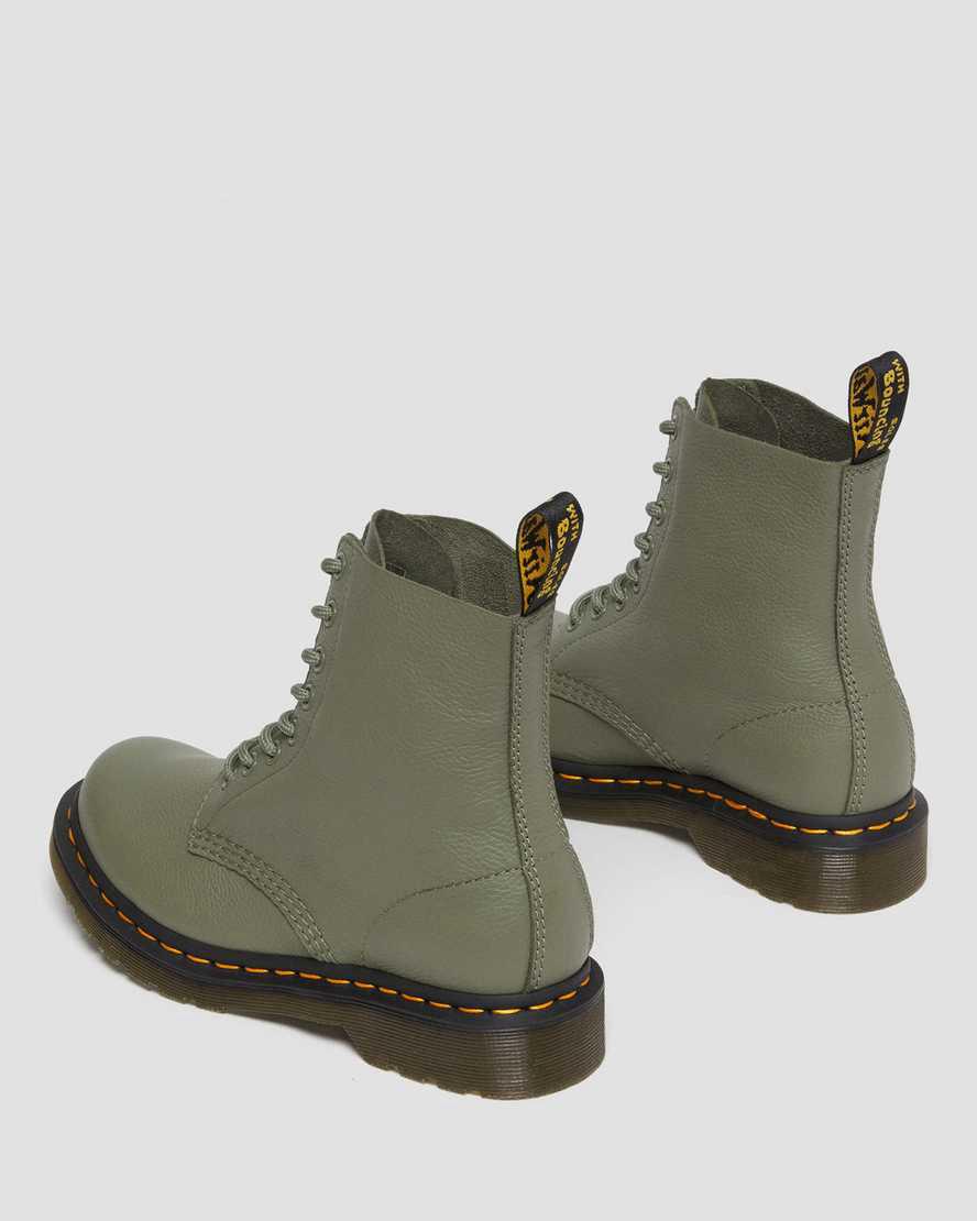 Dr Martens 1460 Pascal Virginia Deri Kadın Bilek Boy Bot Haki Yeşil  Türkiye |  08641-AUDM