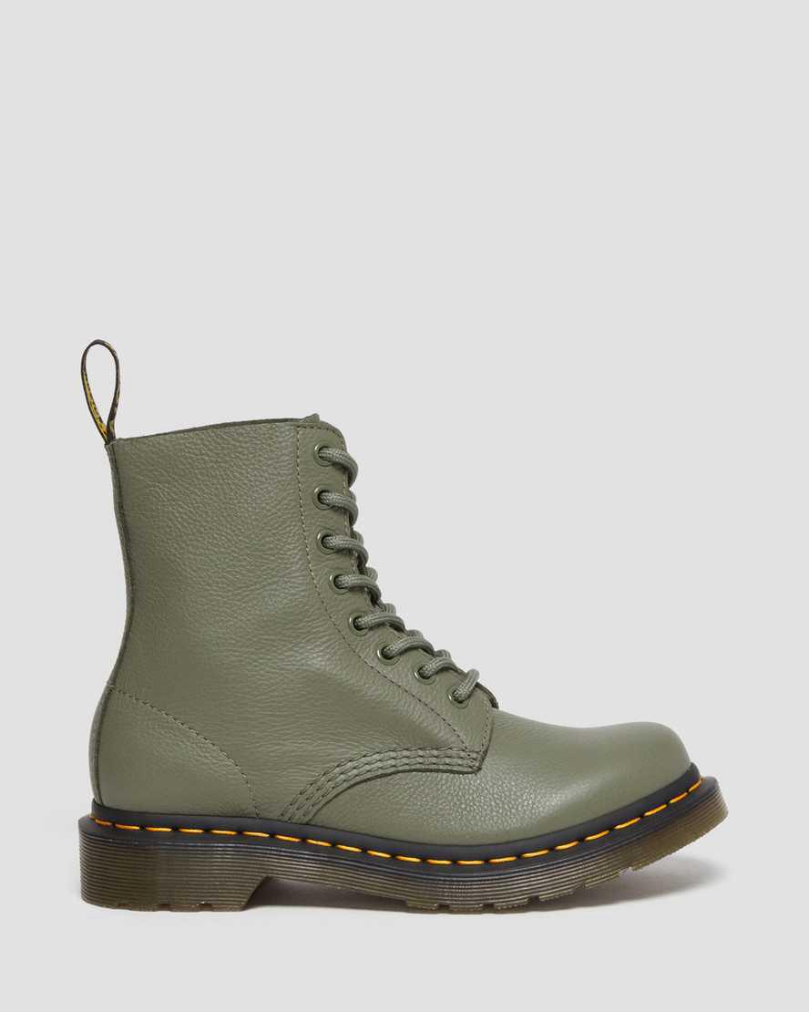 Dr Martens 1460 Pascal Virginia Deri Kadın Bilek Boy Bot Haki Yeşil  Türkiye |  08641-AUDM