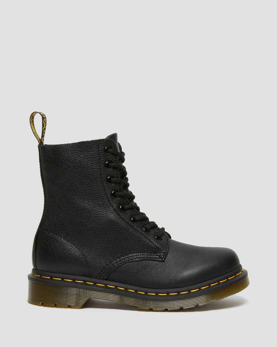 Dr Martens 1460 Pascal Virginia Deri Kadın Bağcıklı Bot Siyah  Türkiye |  54938-LWRX