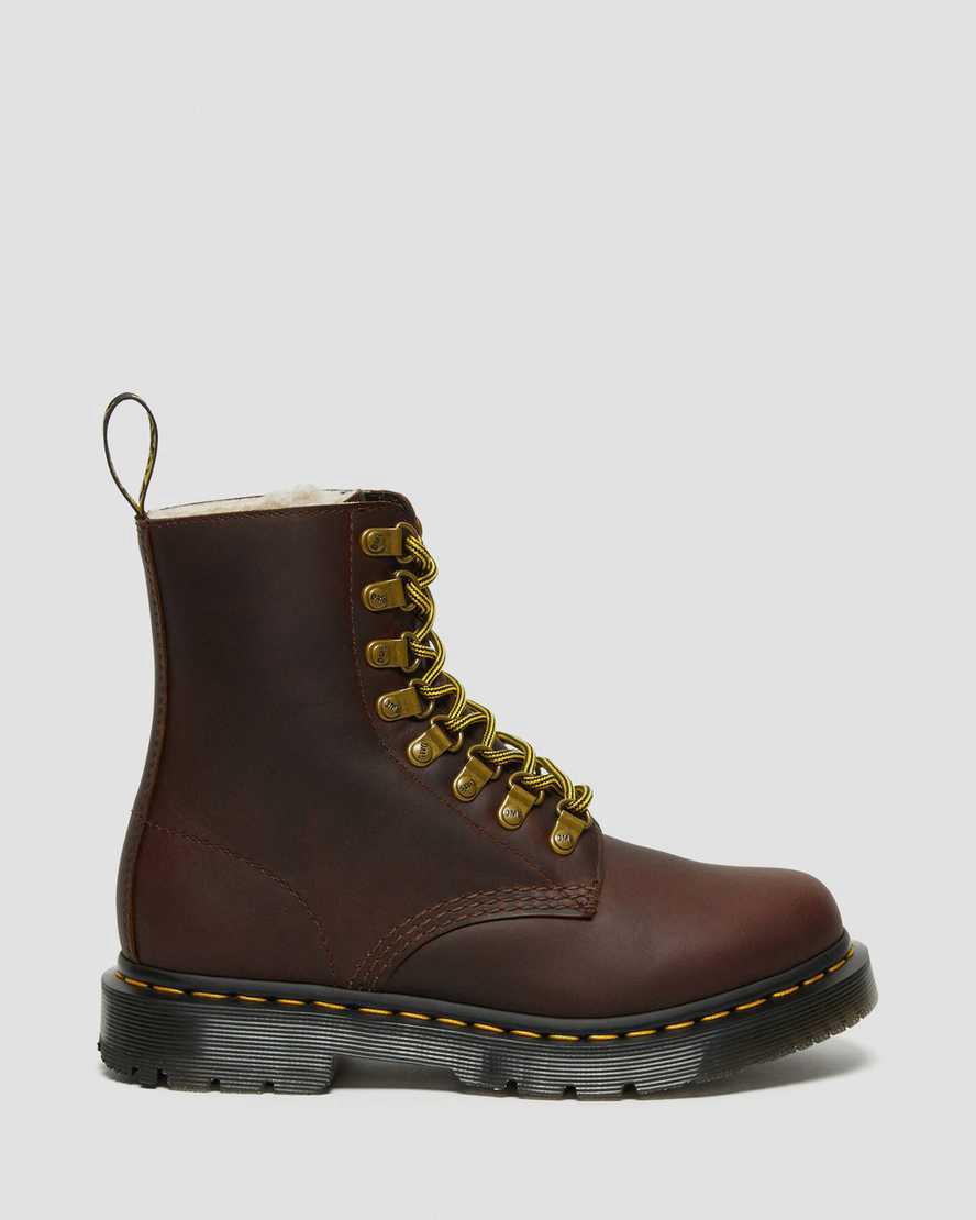 Dr Martens 1460 Pascal Wintergrip Deri Dantel Up Kadın Kışlık Botlar Kahverengi  Türkiye |  02684-GJIA