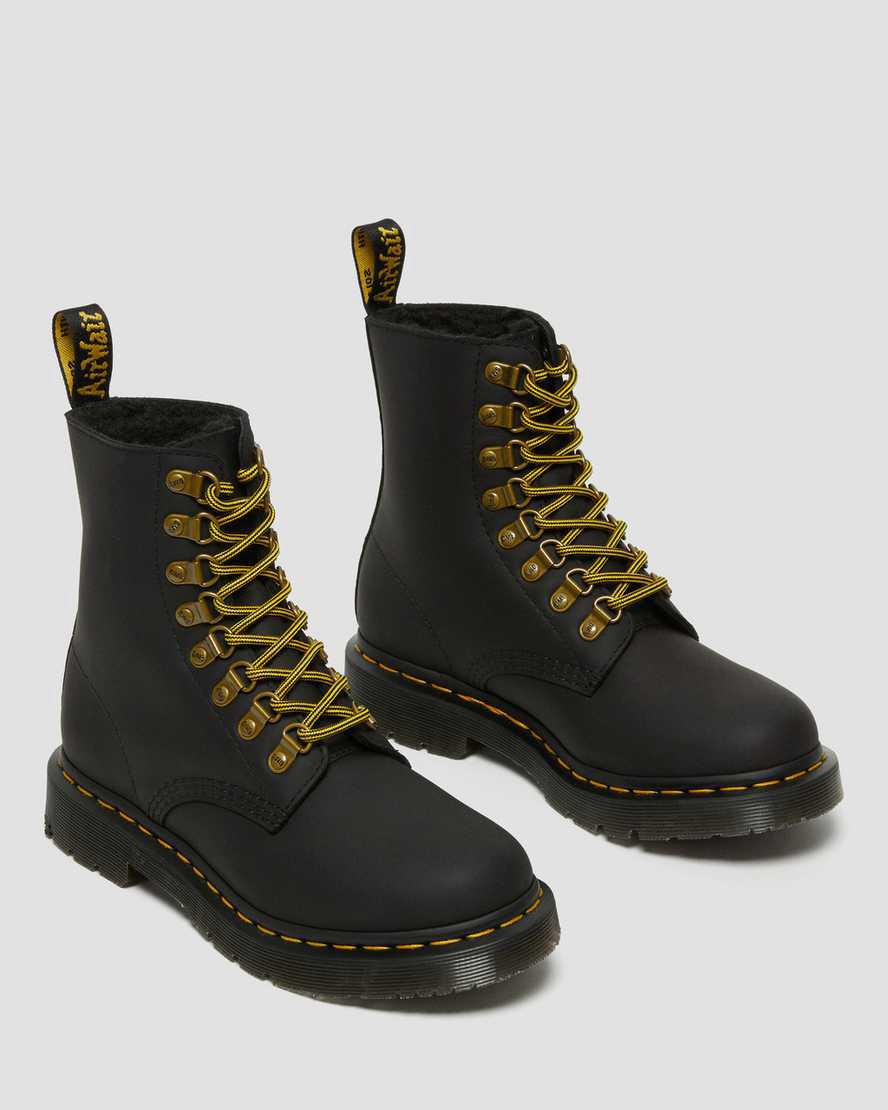 Dr Martens 1460 Pascal Wintergrip Deri Dantel Up Kadın Kışlık Botlar Siyah  Türkiye |  04893-TDPZ