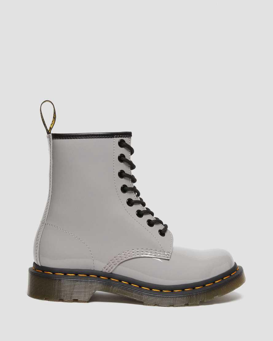 Dr Martens 1460 Rugan Deri Dantel Up Kadın Bilek Boy Bot Gri  Türkiye |  74650-KUON