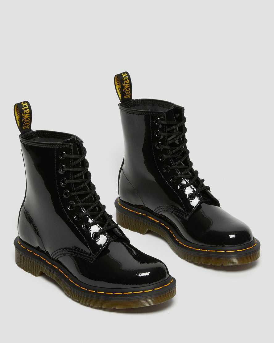 Dr Martens 1460 Rugan Deri Dantel Up Kadın Bilek Boy Bot Siyah  Türkiye |  81960-QFWY