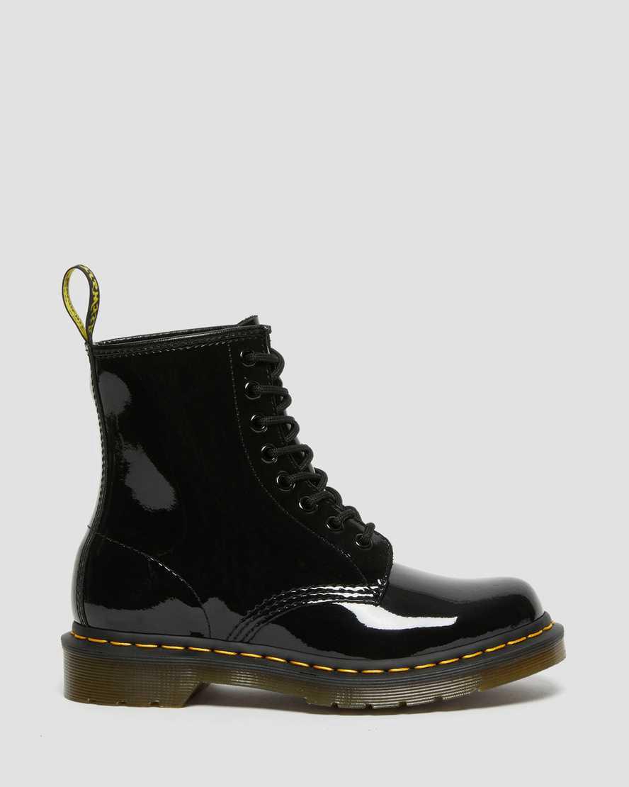 Dr Martens 1460 Rugan Deri Dantel Up Kadın Bilek Boy Bot Siyah  Türkiye |  81960-QFWY