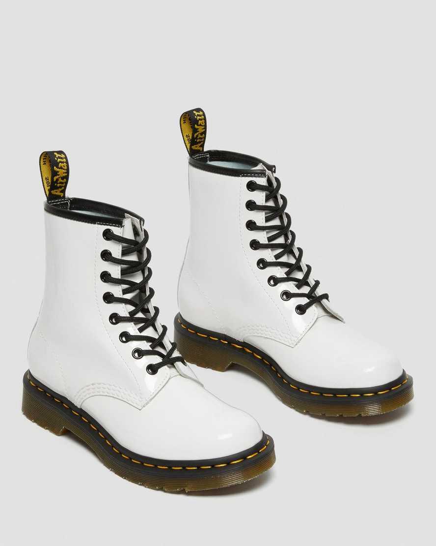 Dr Martens 1460 Rugan Deri Dantel Up Kadın Bilek Boy Bot Beyaz  Türkiye |  96801-MQRW