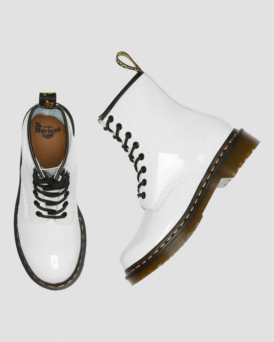 Dr Martens 1460 Rugan Deri Dantel Up Kadın Bilek Boy Bot Beyaz  Türkiye |  96801-MQRW