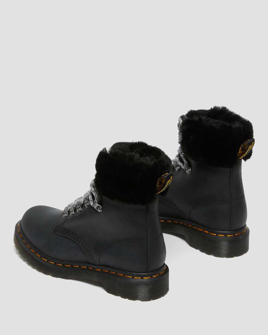 Dr Martens 1460 Serena Collar Faux Fur Astar Kadın Bağcıklı Bot Siyah  Türkiye |  04872-AFSE