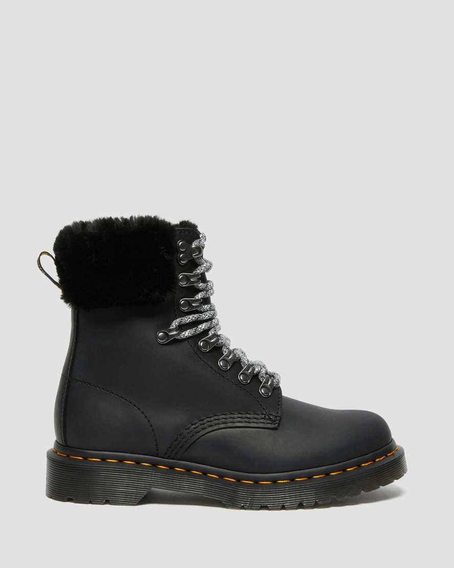 Dr Martens 1460 Serena Collar Faux Fur Astar Kadın Bağcıklı Bot Siyah  Türkiye |  04872-AFSE