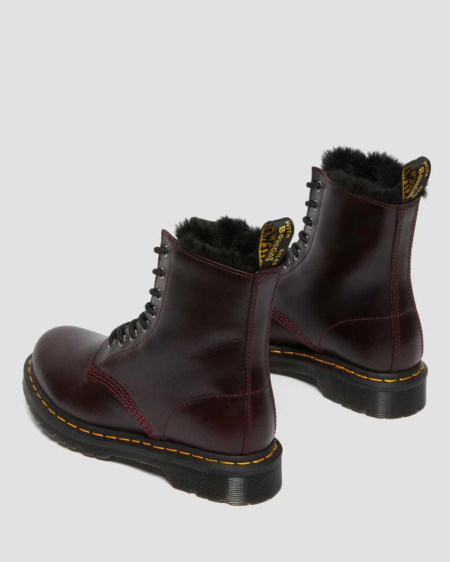 Dr Martens 1460 Serena Faux Fur Astar Dantel Up Kadın Bilek Boy Bot Bordo  Türkiye |  52386-HOUB