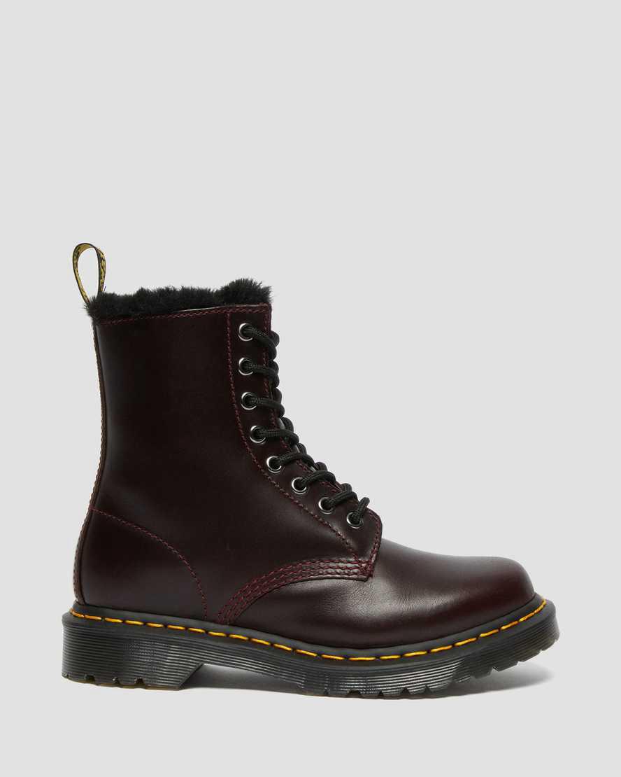 Dr Martens 1460 Serena Faux Fur Astar Dantel Up Kadın Bilek Boy Bot Bordo  Türkiye |  52386-HOUB