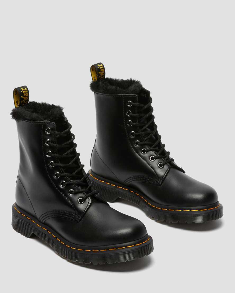 Dr Martens 1460 Serena Faux Fur Astar Dantel Up Kadın Bilek Boy Bot Koyu Gri  Türkiye |  67984-ZAQX