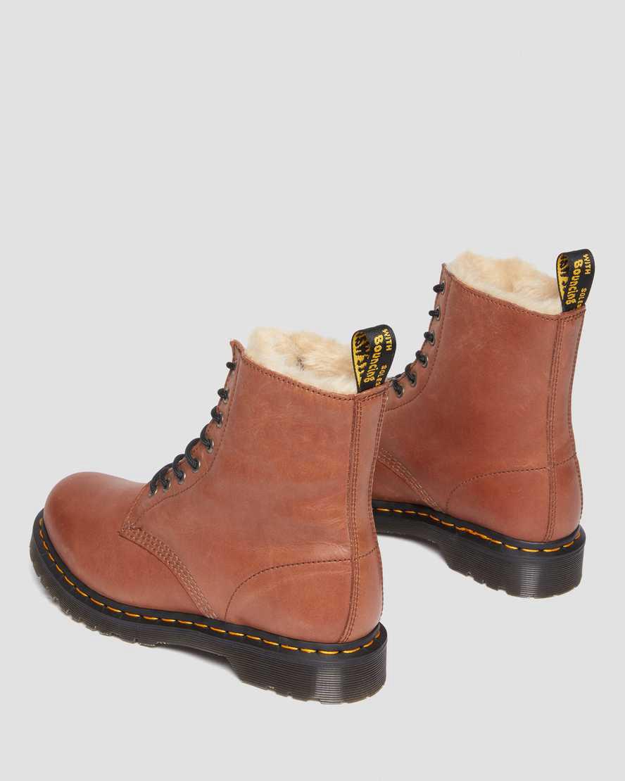 Dr Martens 1460 Serena Faux Fur-Astar Deri Kadın Bağcıklı Bot Kahverengi  Türkiye |  07341-CLXW