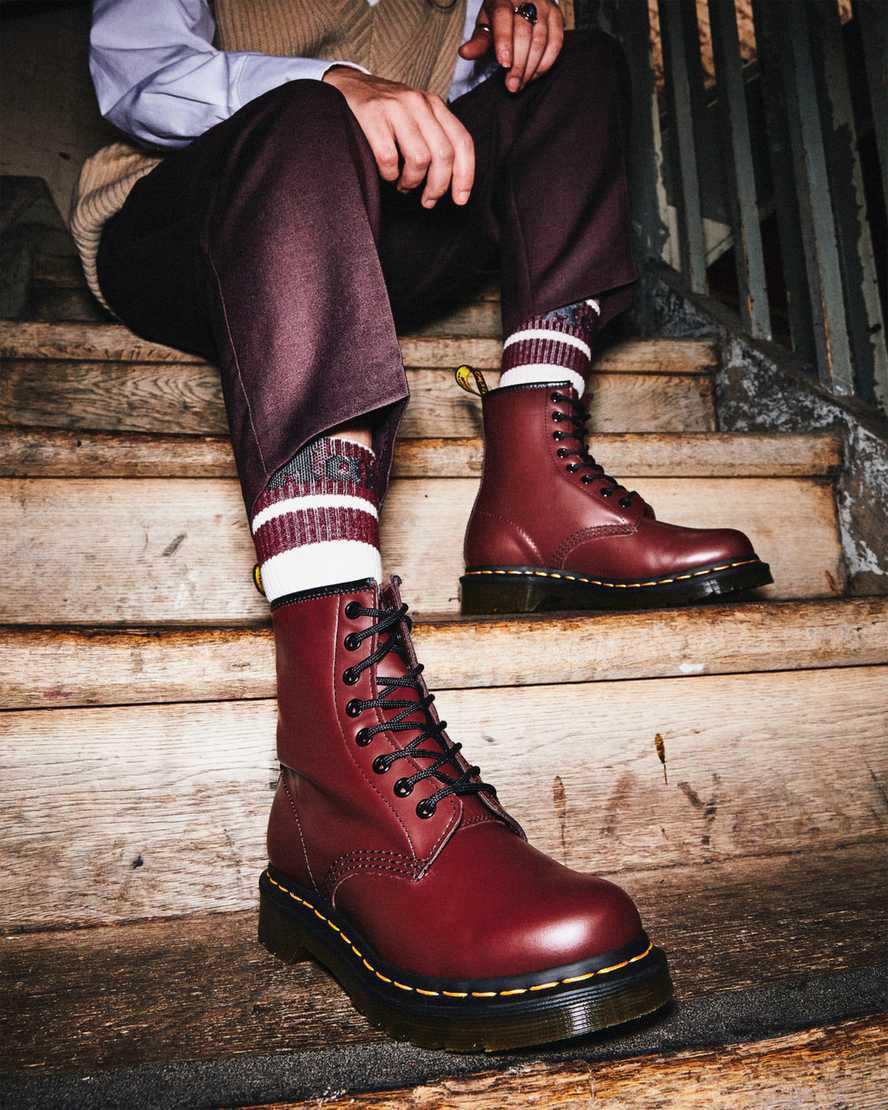 Dr Martens 1460 Smooth Deri Dantel Up Kadın Bilek Boy Bot Kırmızı  Türkiye |  74308-DJWS