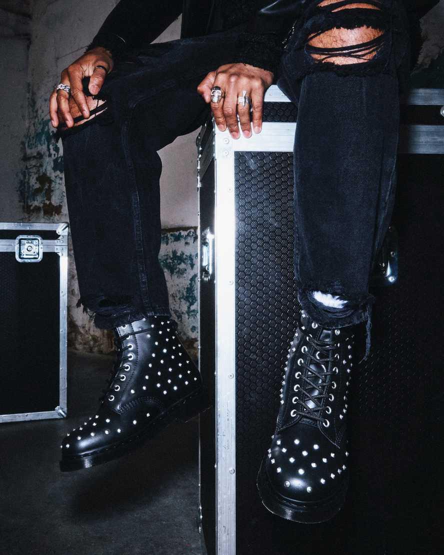 Dr Martens 1460 Stud Wanama Deri Dantel Up Kadın Bilek Boy Bot Siyah  Türkiye |  07691-XQAF