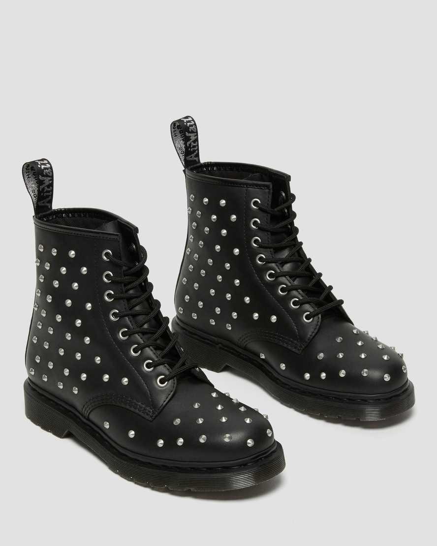 Dr Martens 1460 Stud Wanama Deri Dantel Up Kadın Bilek Boy Bot Siyah  Türkiye |  07691-XQAF