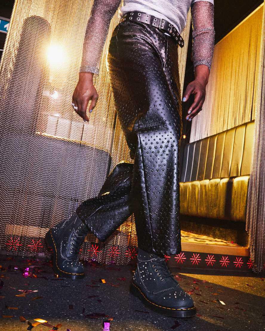 Dr Martens 1460 Studded Chain Deri Erkek Bağcıklı Bot Siyah  Türkiye |  20514-SZIL