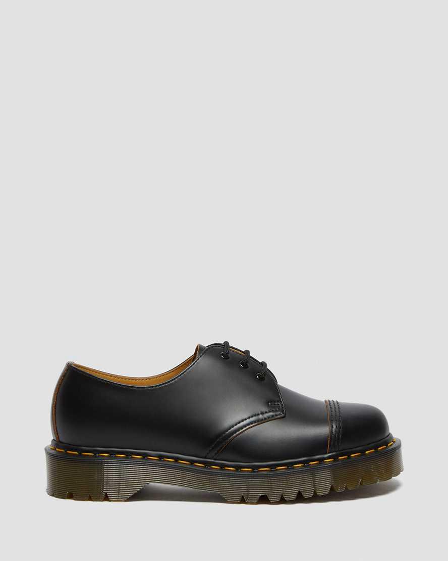 Dr Martens 1461 Bex Made in England Burunlu Cap Oxford Kadın Platform Ayakkabı Siyah  Türkiye |  25849-LMRG