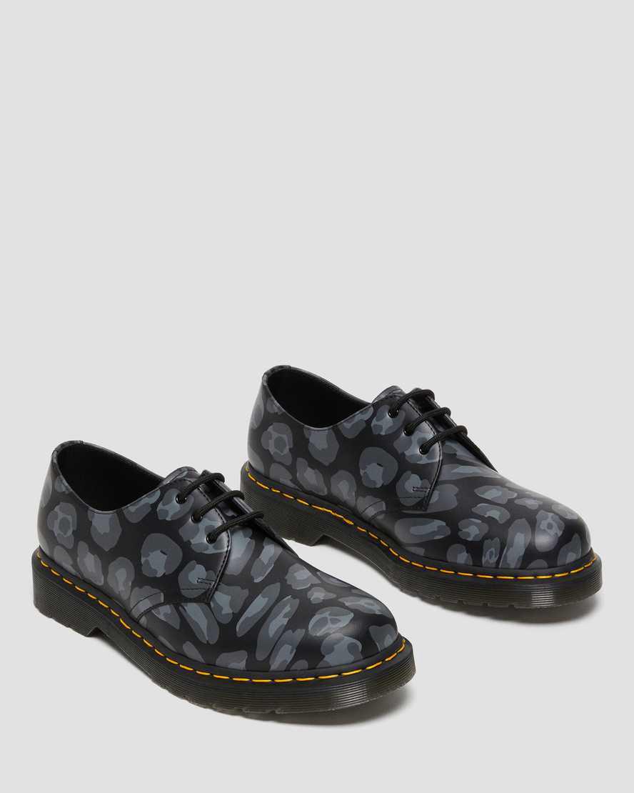 Dr Martens 1461 Distorted Leopard Print Erkek Oxford Ayakkabı Siyah  Türkiye |  25947-EOYI