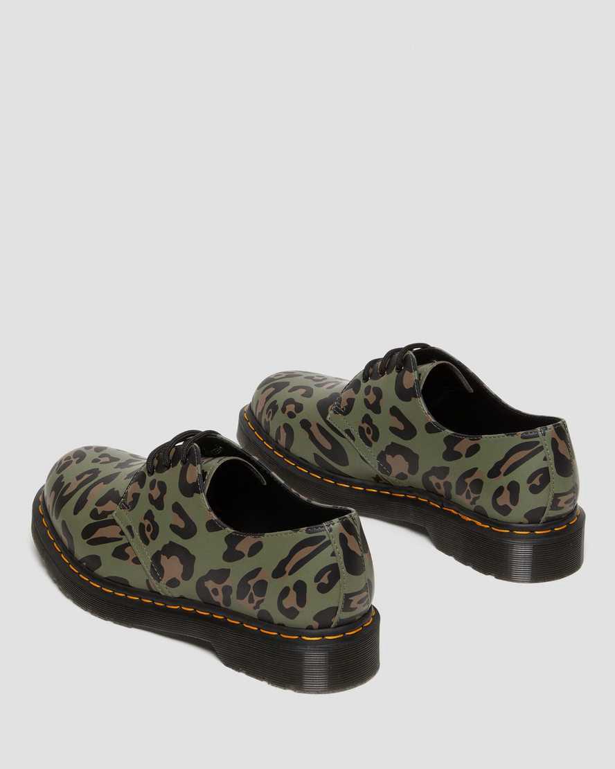 Dr Martens 1461 Distorted Leopard Print Kadın Oxford Ayakkabı Haki Yeşil  Türkiye |  60592-MXCO