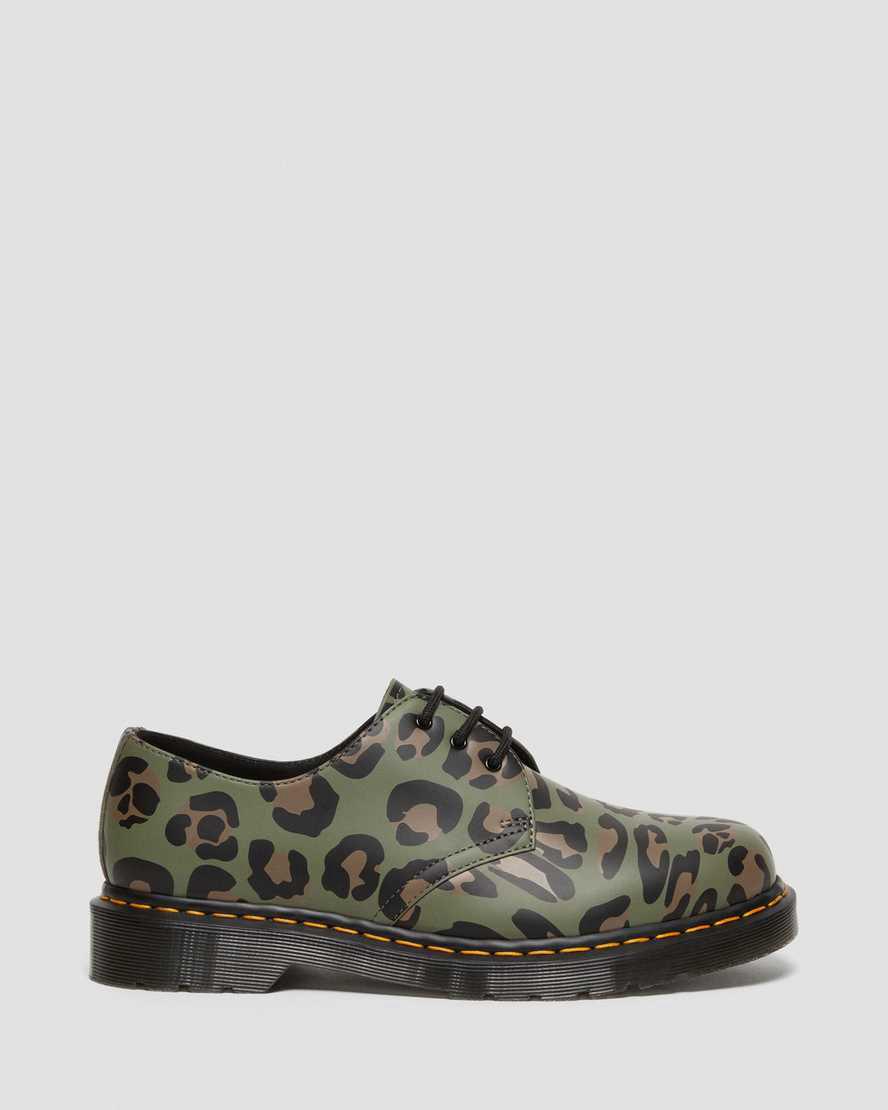 Dr Martens 1461 Distorted Leopard Print Kadın Oxford Ayakkabı Haki Yeşil  Türkiye |  60592-MXCO