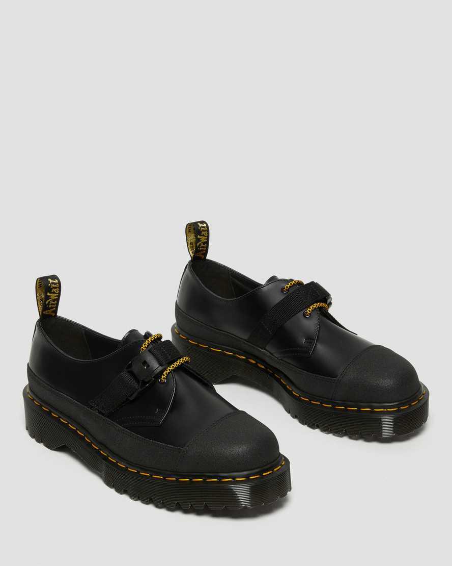 Dr Martens 1461 Made In England Bex Tech Smooth Deri Erkek Oxford Ayakkabı Black/Dual Original  Türkiye |  06583-WKMF