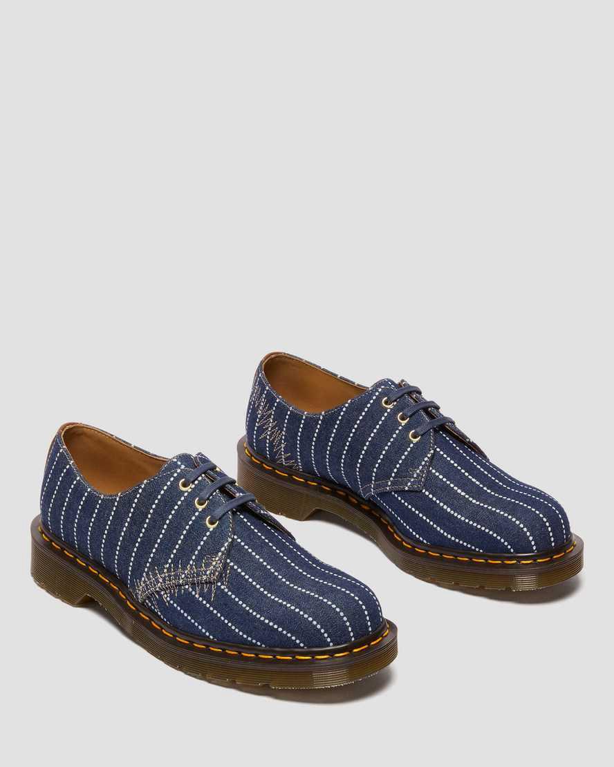 Dr Martens 1461 Made in England Pinstripe Erkek Oxford Ayakkabı Koyu Mavi  Türkiye |  08217-QWXV