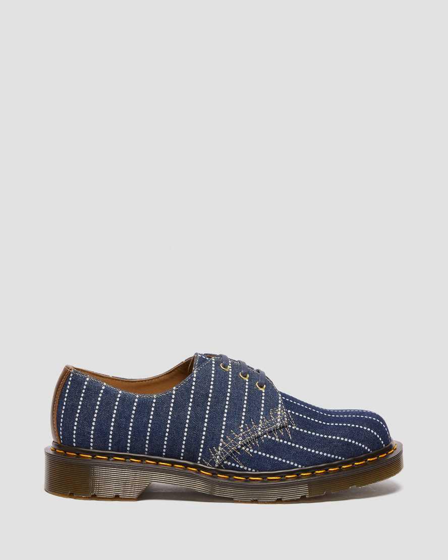 Dr Martens 1461 Made in England Pinstripe Erkek Oxford Ayakkabı Koyu Mavi  Türkiye |  08217-QWXV