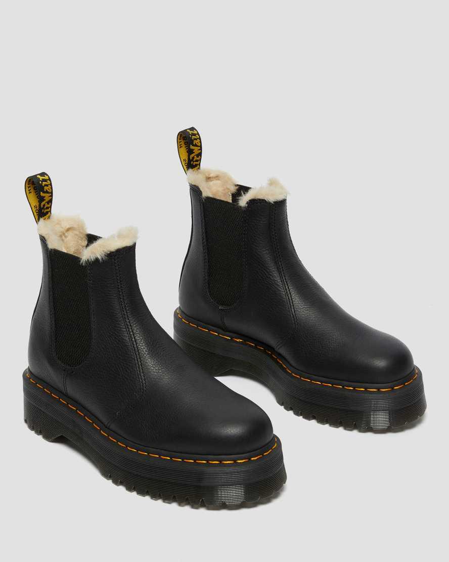 Dr Martens 2976 Faux Fur Astar Chelsea Erkek Kalın Taban Bot Siyah  Türkiye |  34256-QMJC